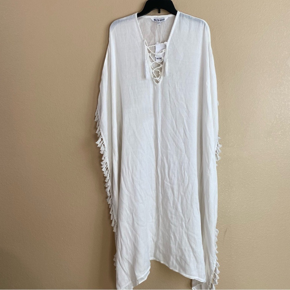Walter Baker New One Size Acapulco Kaftan Cover Up in Ivory Vacation Resortwear - Picture 3 of 12